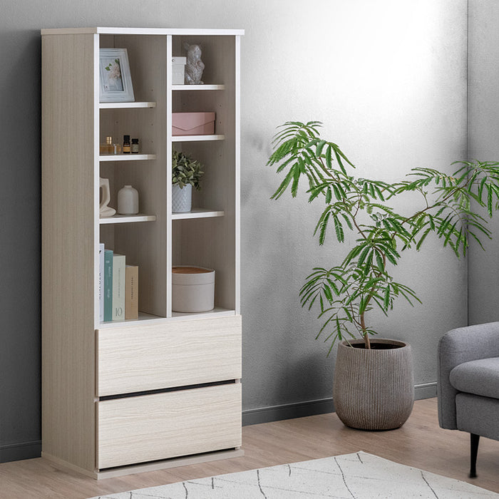 幅60］ シェルフ 引き出し付き 国産 完成品 収納 本棚【超大型商品