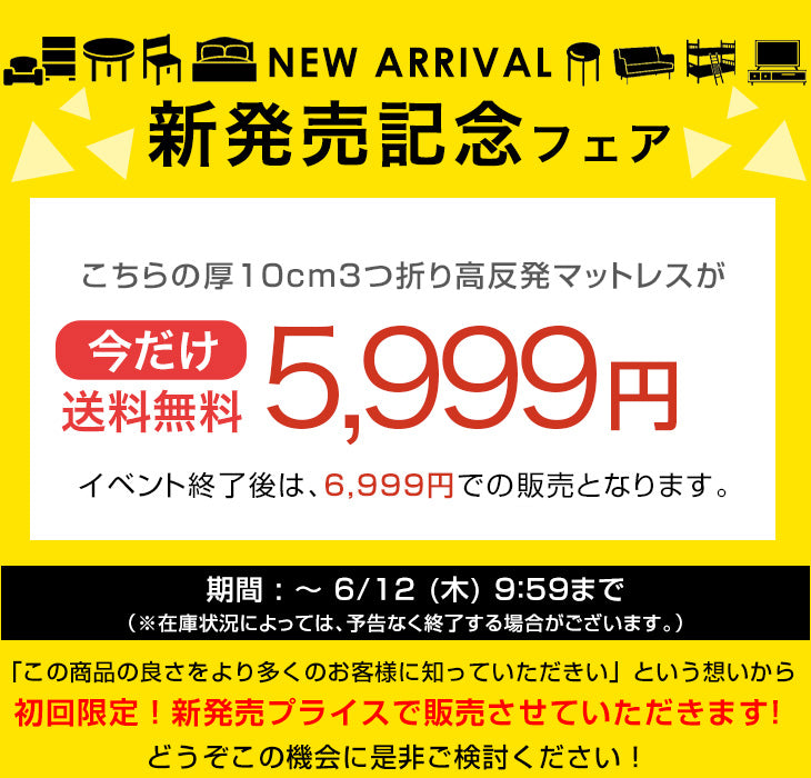 【新発売記念プライス】[シングル] Goo3D《グッスリード》 マットレス 三つ折り 10cm 高反発 3Dカット 3ゾーン 体圧分散 洗えるカバー 〔43300155〕