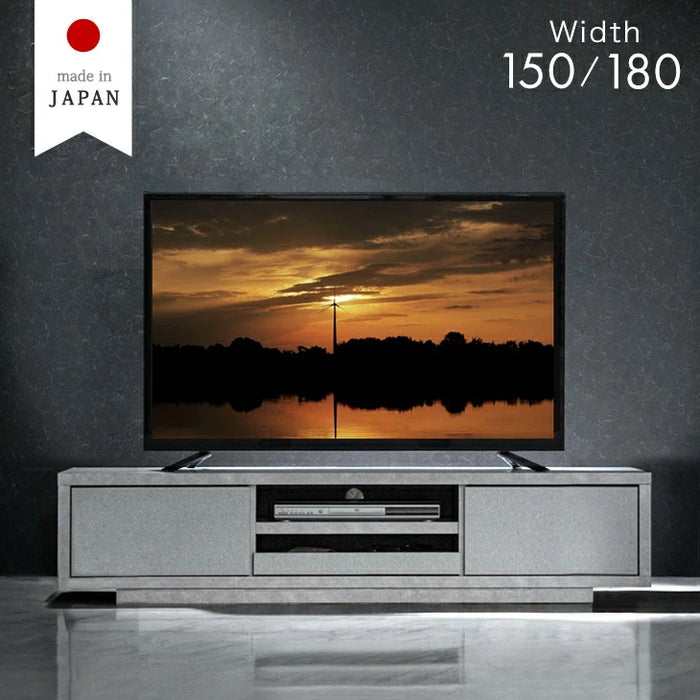 【大決算プライス】幅150cm 大理石＆セラミック調 テレビ台 プッシュ式引き出し 国産〔20010003〕
