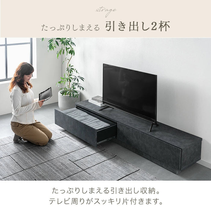 ［幅180cm］テレビ台  国産 完成品 収納 ローボード テレビボード TV台 木目調 石目調 大川家具【超大型商品】〔20010015〕