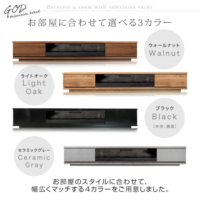 幅210cm 国産 完成品 テレビ台 ロータイプ *GOD-TG*【搬入設置込み】【超大型商品】 〔38700010〕
