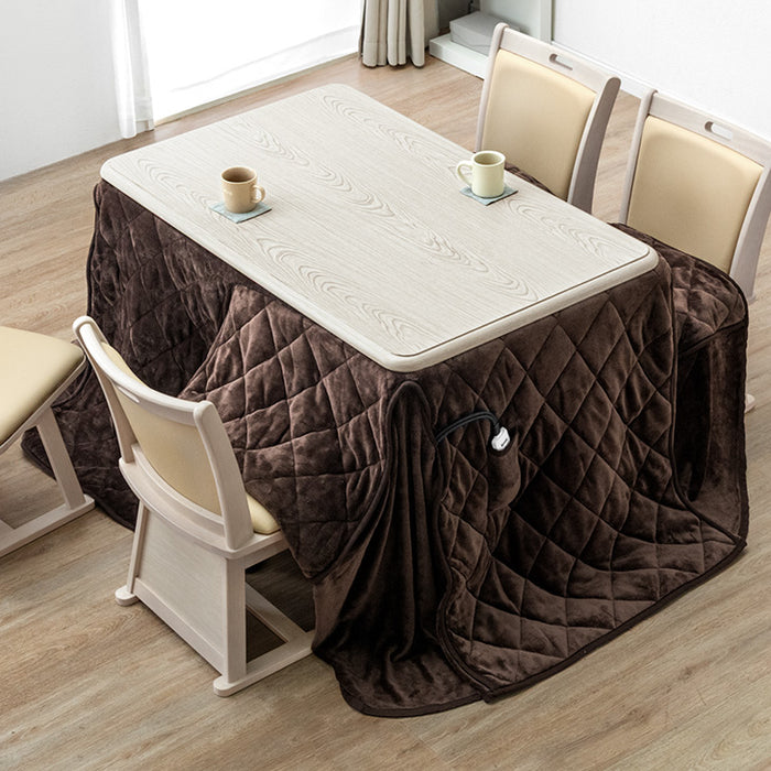 ［120×75］ダイニングこたつ 単品 長方形 ハイタイプ 速暖2秒 600Wハロゲンヒーター 〔21300022〕