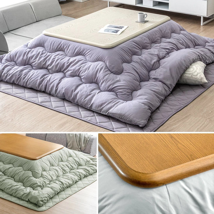 ［3点セット］［フランネル］ 傷に強いUV天板 こたつ 120×80 掛敷布団 洗える 手元コントローラー 北欧 おしゃれ 木製 継脚〔21310010〕