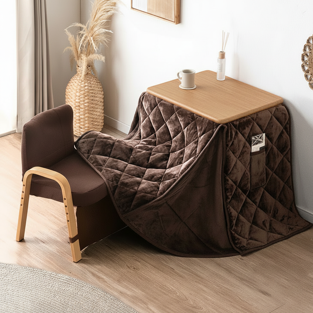 3点セット] 60×50cm パーソナルこたつ デスク チェア 専用掛布団 ハイ