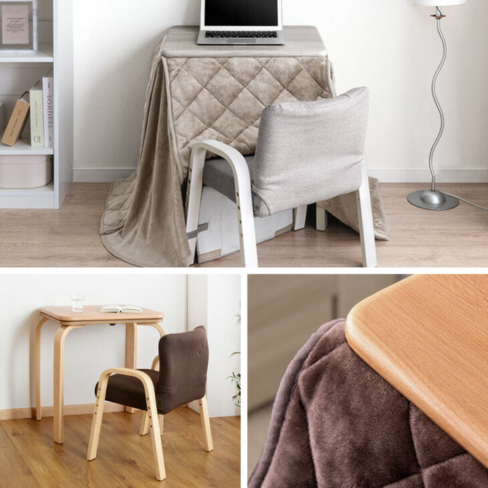 ［3点セット］パーソナル こたつ 一人用 高さ3段階調節 ハイタイプ 長方形 コンパクト おしゃれ〔21300132〕