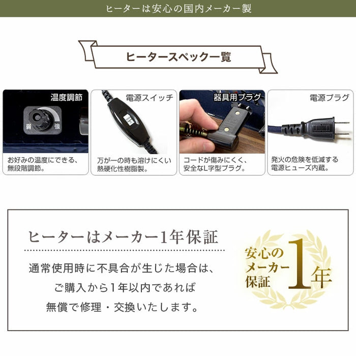 [80×50cm] パーソナルこたつ3点セット ハイバックリクライニングチェア 布団 こたつデスク〔21300133〕