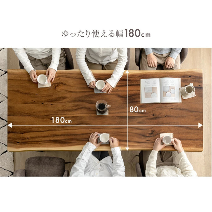 ［幅180］ダイニングテーブル 単品 4人掛け 長方形 木製 耳付き天板 テーブル【玄関渡し】【超大型商品】〔21310156〕