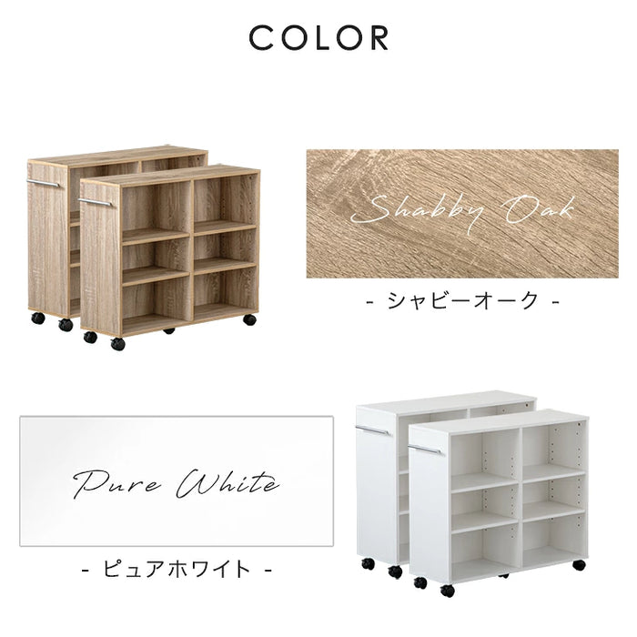 【復活記念プライス】［幅29cm］2台セット 押入れ収納 キャスター付き 幅29 奥行78 大容量 木目調 石目調 可動棚 スリム ワゴン マルチラック オープンラック〔99910167〕