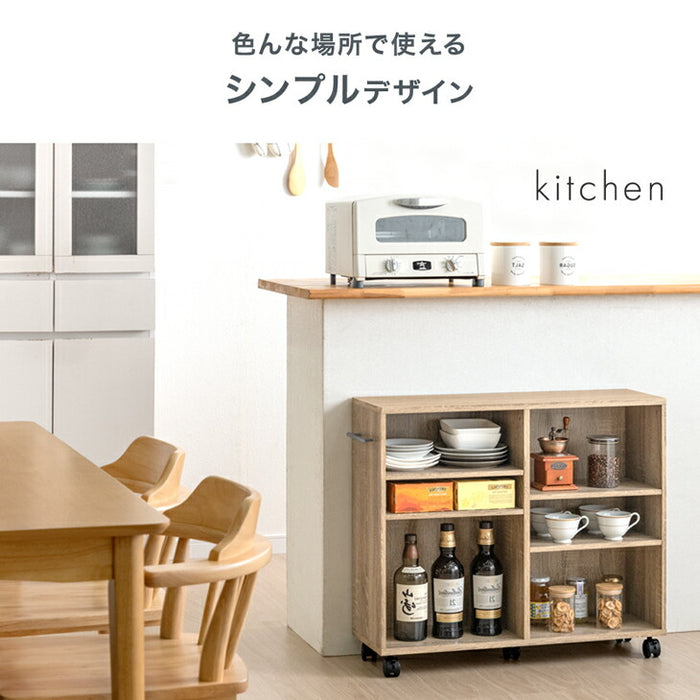 【新発売記念プライス】［幅29cm］押入れ収納 キャスター付き 幅29 奥行78 大容量 木目調 石目調 可動棚 スリム ワゴン マルチラック オープンラック〔21310167〕