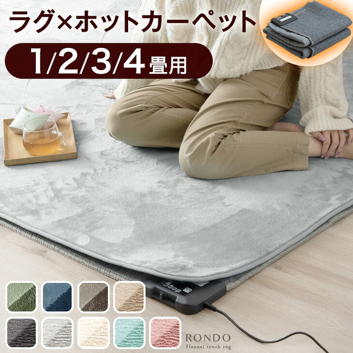 3畳用] 2点セット ラグ 200×250cm + ホットカーペット 235×195cm