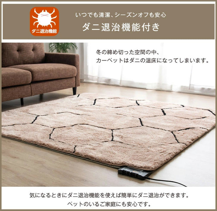 [200×250] 2点セット 高反発ラグ ホットカーペットセット 滑り止め付 高反発ウレタン ラグ ラグマット〔30300020〕