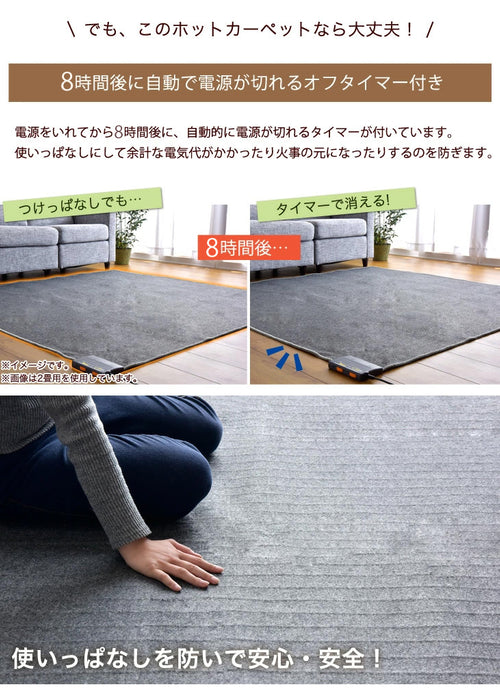 4畳 2点セット ラグ 200×300cm + ホットカーペット 195×290cm〔21700029〕