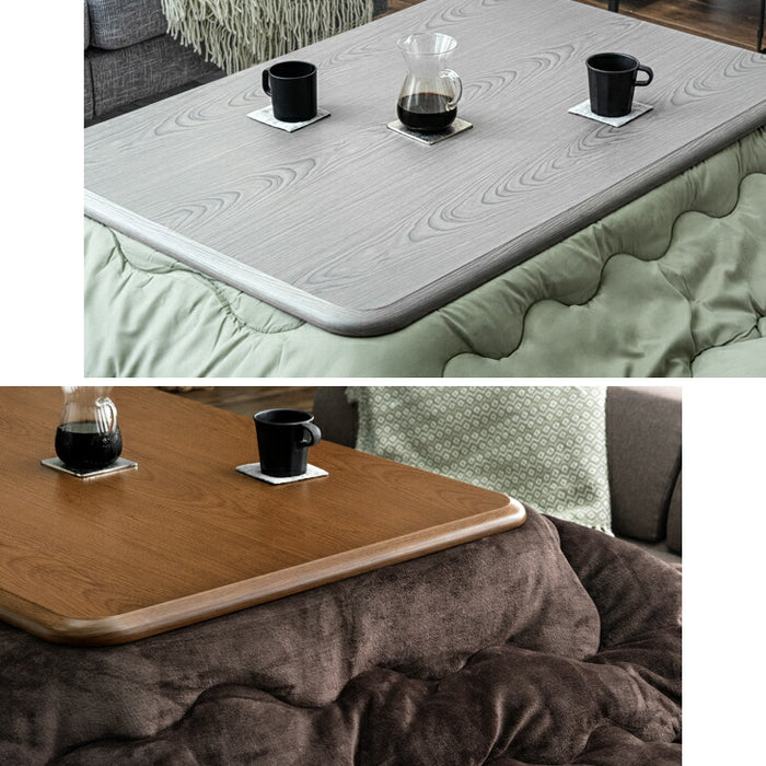 ［120×80cm］傷に強いUV塗装 こたつ テーブル単品 長方形 石英管ヒーター 継ぎ脚 コード収納BOX〔21300040〕