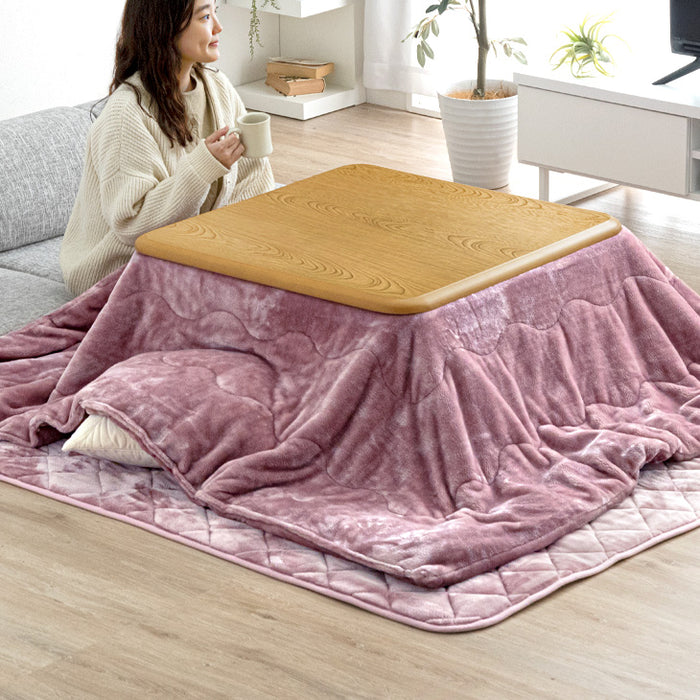 [3点セット] [80×80cm] 速暖2秒！とろける肌触り こたつ 3点 セット 手元コントローラー付 洗える 掛敷布団 抗菌 防臭 こたつテーブル〔21800041〕