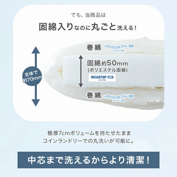 [セミダブル]“丸洗い、何度でも” 三層敷布団 高反発中芯 洗濯ネット付き 日本製 洗える テイジン 帝人〔22200059〕