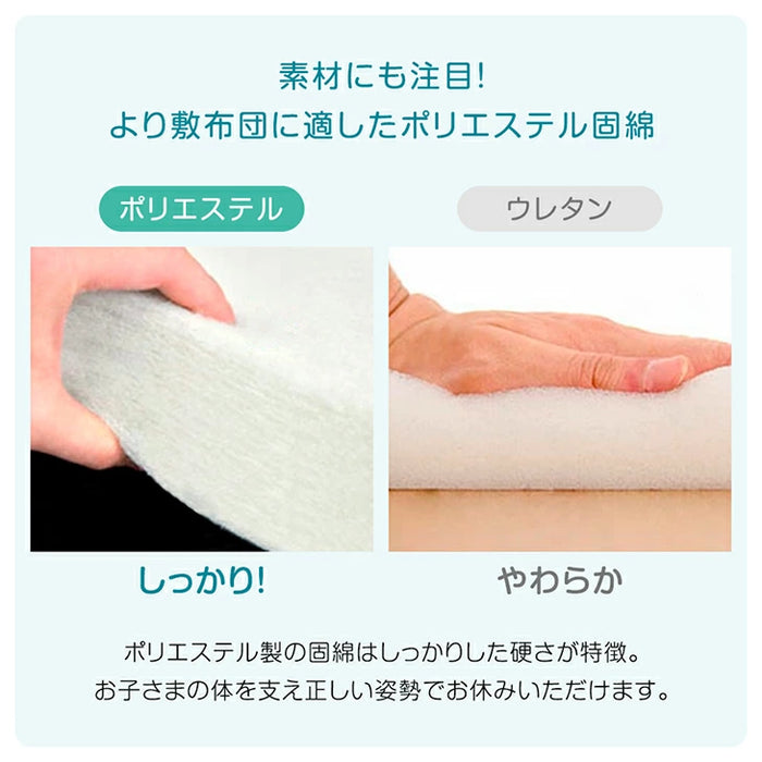 ［2枚セット］ ベッドにぴったり 国産 3層敷布団 コンパクト 抗菌 防臭 防ダニ 軽量 2段ベッド用〔99900412〕