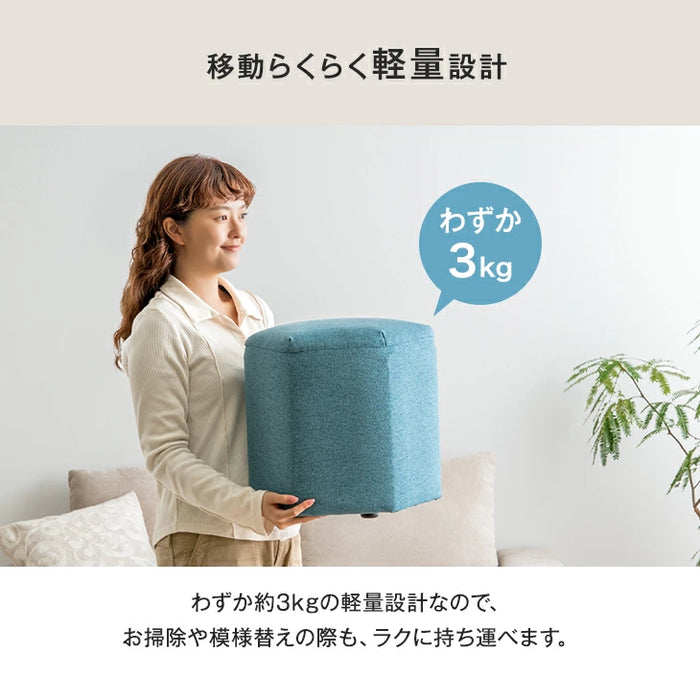 ファブリック スツール クッション付き 六角形 軽量 完成品 コンパクト