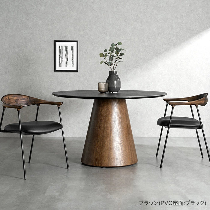 2脚セット］天然木 アカシアダイニングチェア 完成品 肘付き 木製 食卓