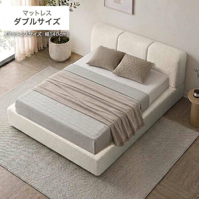［セミダブル～クイーン対応］ベッド フレーム単品 SD～Qマットレス対応 圧縮 ウレタン ファブリック ベッドフレームのみ〔23500024〕