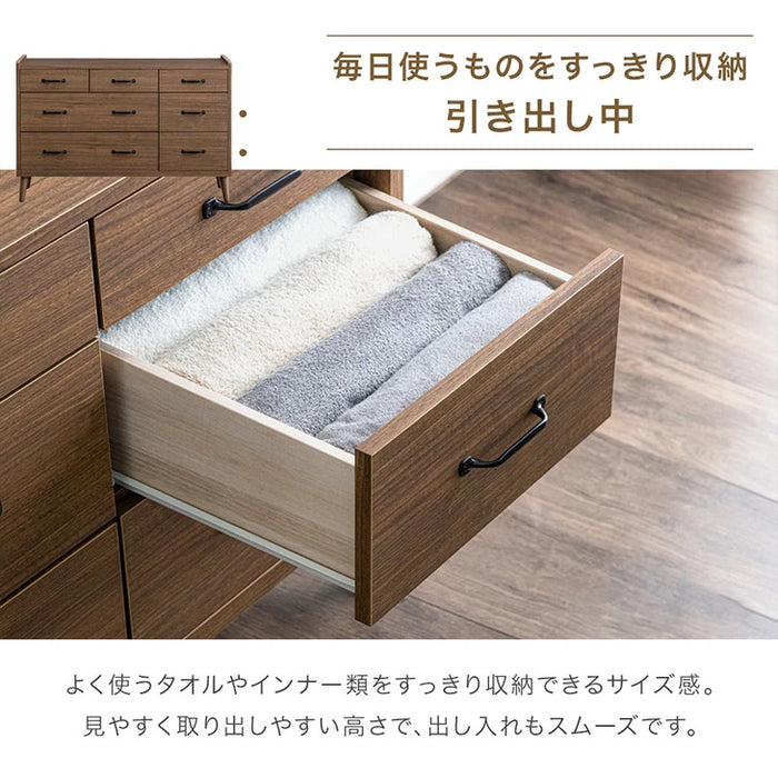 [幅120] チェスト 3段 日本製 完成品 木製 おしゃれ 北欧 収納 家具 整理タンス 衣類 収納 リビング タンス 収納棚 国産 大川家具 シンプル アンティーク アイアン スライドレール 【超大型商品】〔23570228〕