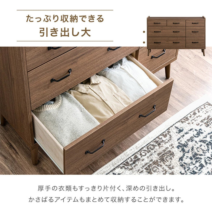 [幅120] チェスト 3段 日本製 完成品 木製 おしゃれ 北欧 収納 家具 整理タンス 衣類 収納 リビング タンス 収納棚 国産 大川家具 シンプル アンティーク アイアン スライドレール 【超大型商品】〔23570228〕