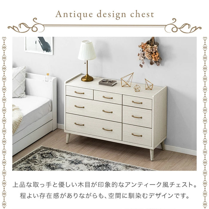 [幅120] チェスト 3段 日本製 完成品 木製 おしゃれ 北欧 収納 家具 整理タンス 衣類 収納 リビング タンス 収納棚 国産 大川家具 シンプル アンティーク アイアン スライドレール 【超大型商品】〔23570228〕