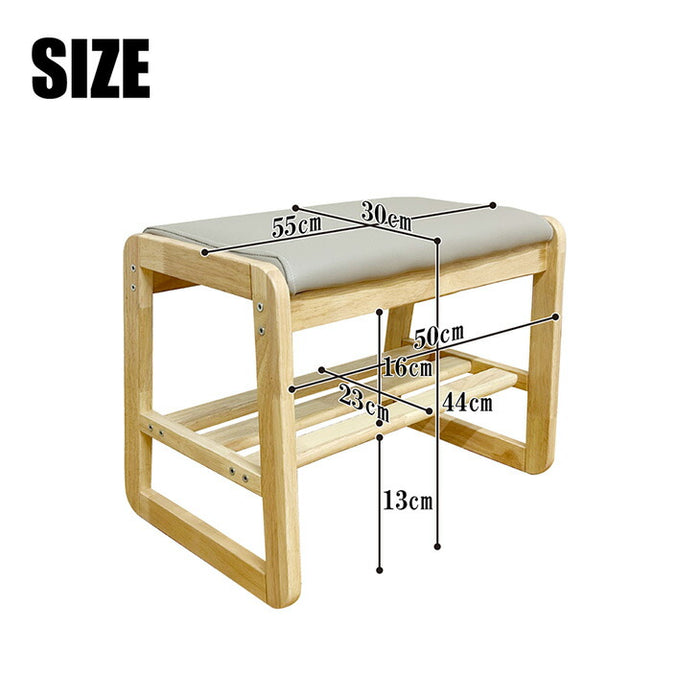 ［幅80］玄関ベンチ 収納付き 天然木  保護フェルト付 北欧 シューズラック 玄関収納〔23570256〕