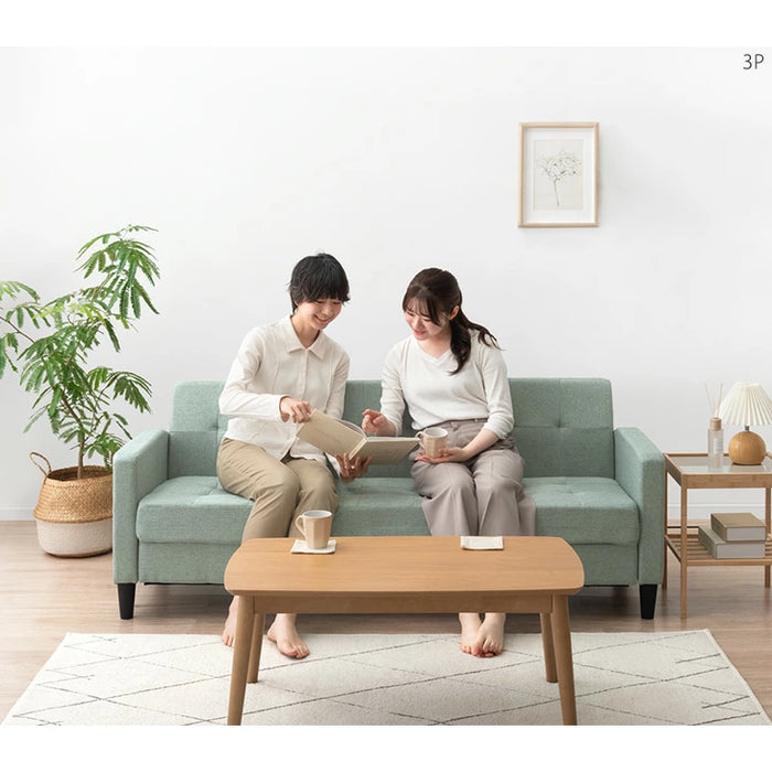 ソファ 三人掛け 肘掛 ファブリック生地 北欧 シンプル ソファー〔23570265〕