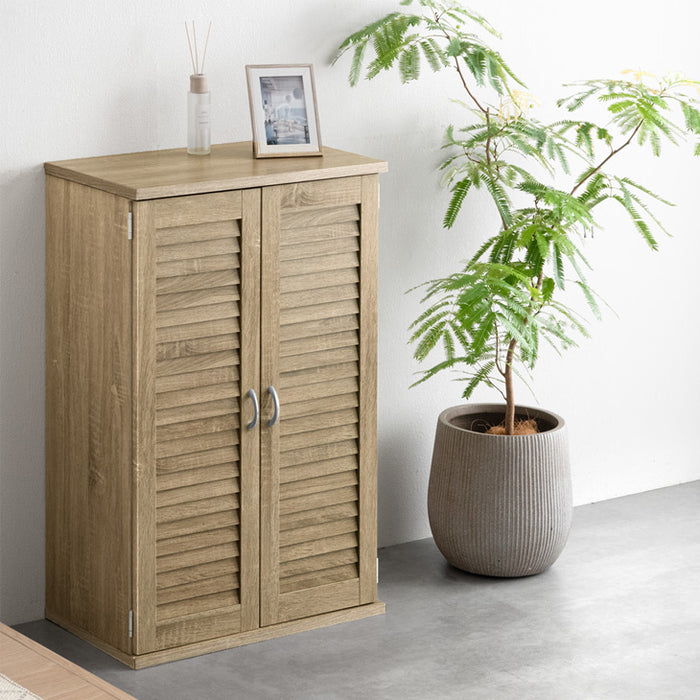 幅90］ シューズラック 木目調 大容量 可動棚 北欧 玄関収納〔68110007