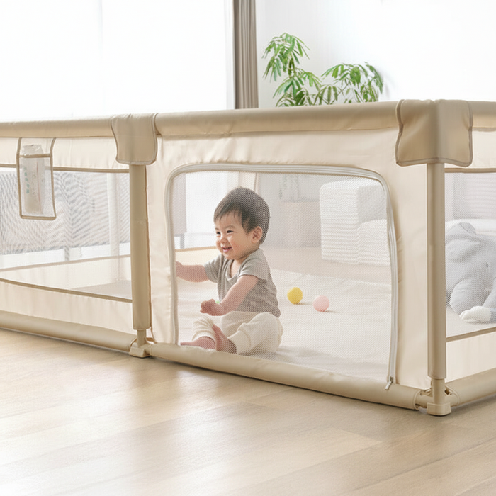 【新発売記念プライス】[140×200cm]メッシュ ベビーサークル ハイタイプ 高さ65cm 軽量〔24610064〕
