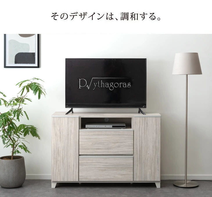 幅120cm テレビ台 ハイタイプ  国産 完成品  *ピタゴラス-TG*  【超大型商品】〔24900014〕