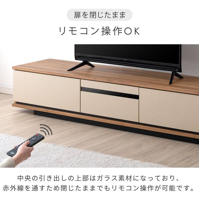 テレビ台 150cm 完成品 日本製 ロータイプ 木目調 レザー調 収納棚【超