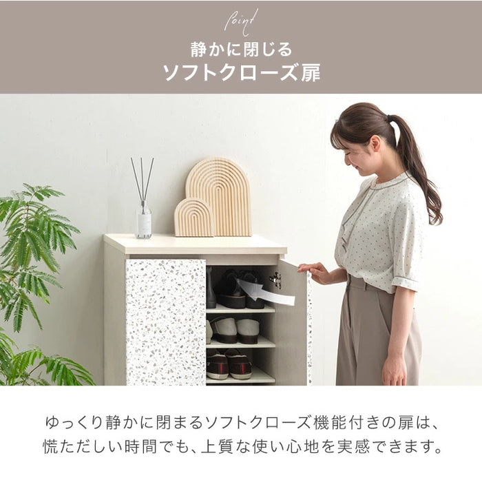 【BF限定プライス】［幅60］シューズボックス 大川家具 完成品 ソフトクローズ扉 可動棚 スリム 洗える 棚板 大容量 靴箱 下駄箱〔24900114〕
