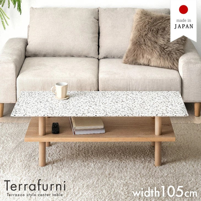 Terrafurni -テラファニ- センターテーブル テラゾー柄 国産 幅105cm
