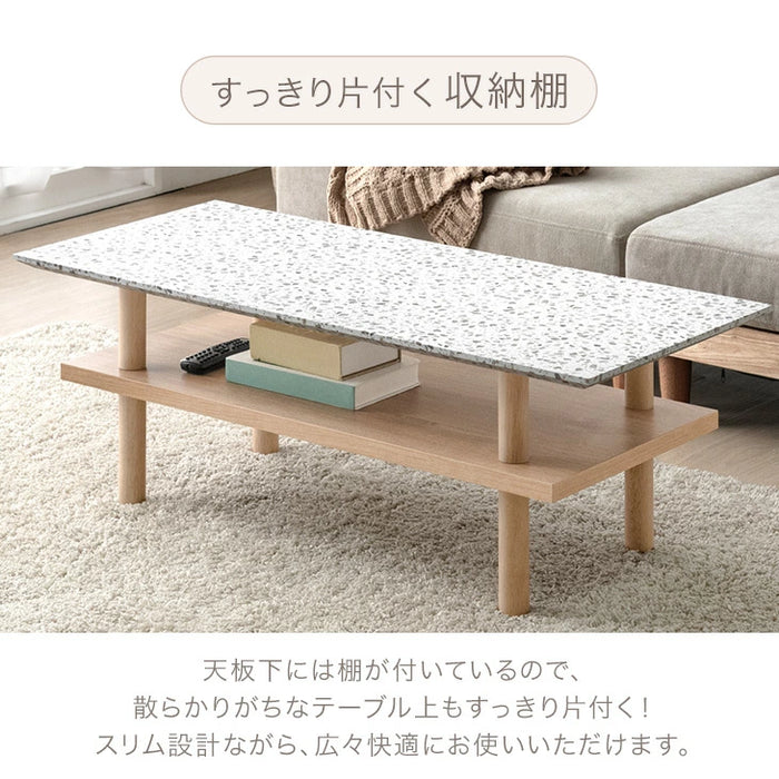 Terrafurni -テラファニ- センターテーブル テラゾー柄 国産 幅105cm Terrafurni -テラファニ- センターテーブル テラゾー柄 国産 幅105cm