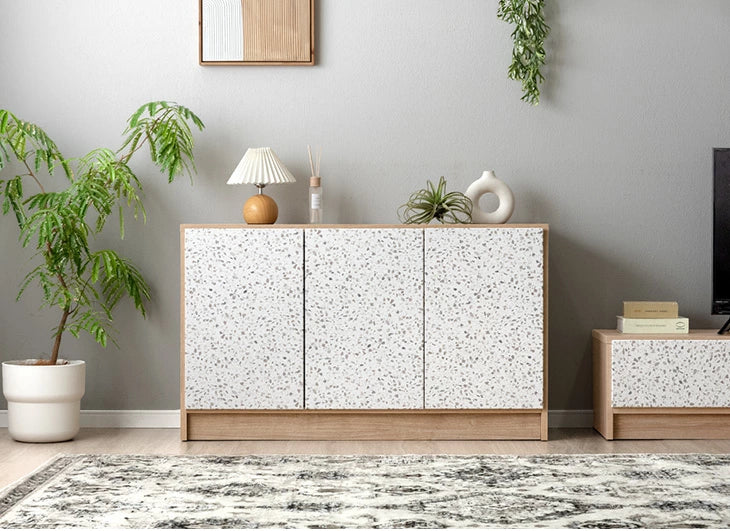 【新発売記念プライス】［幅120cm］Terrafurni -テラファニ- サイドボード テラゾー柄 国産 完成品チェスト キャビネット【超大型商品】〔24900120〕