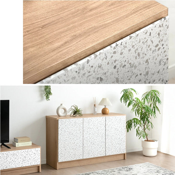 【新発売記念プライス】［幅120cm］Terrafurni -テラファニ- サイドボード テラゾー柄 国産 完成品チェスト キャビネット【超大型商品】〔24900120〕