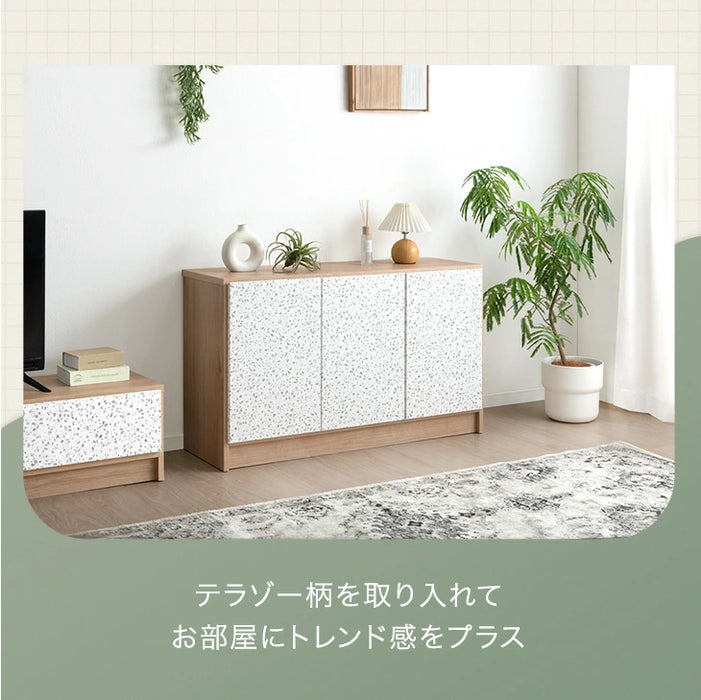 【大決算プライス】［幅120cm］Terrafurni -テラファニ- サイドボード テラゾー柄 国産 完成品チェスト キャビネット【超大型商品】〔24900120〕