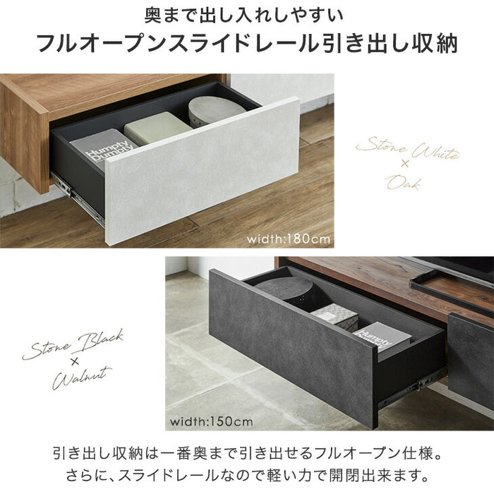 ［幅180］テレビ台 壁掛け フロートタイプ 完成品 国産 引き出し収納付き フラップ扉収納 木製 北欧【超大型商品】〔24900126〕