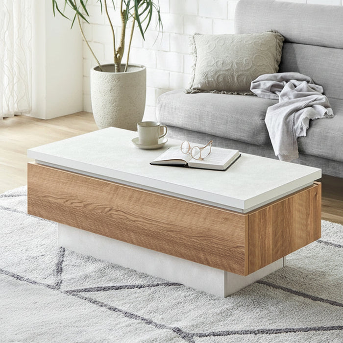 幅105］センターテーブル 完成品 日本製 引き出し付き 収納付き