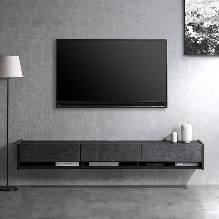 フロートテレビ台 ［幅210cm］壁掛け 完成品 大川家具 国産 フラップ扉