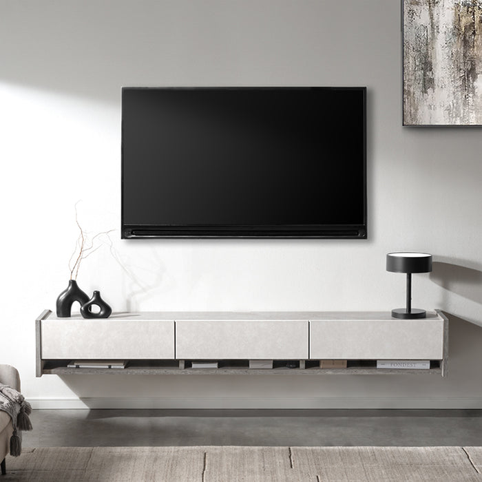 フロートテレビ台 ［幅210cm］壁掛け 完成品 大川家具 国産 フラップ扉