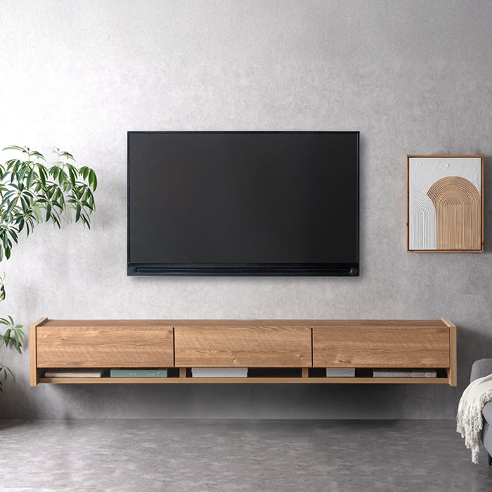 フロートテレビ台 ［幅210cm］壁掛け 完成品 大川家具 国産 フラップ扉