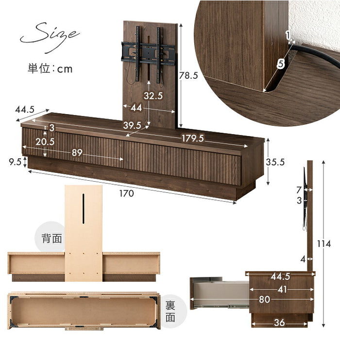 ［幅180］“置かない” テレビ台 スタンド付き ローボード 【超大型商品】 〔24900134〕