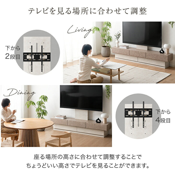 【新発売記念プライス】［幅180］“置かない” テレビ台 スタンド付き ローボード 日本製 完成品 ~ 65型対応【超大型商品】 〔99901968〕