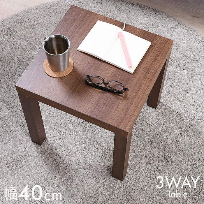 サイドテーブル 幅40cm 正方形 ローテーブル シンプル 1人暮らし 簡単組み立て〔25001044〕