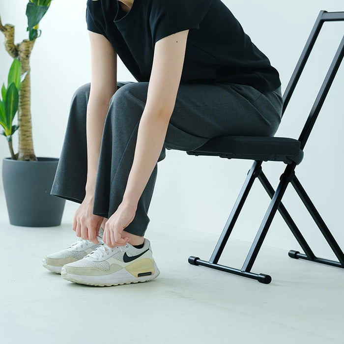 高さ無段階調節 折りたたみチェア 完成品 折りたたみ コンパクト チェア 高さ調節〔2511007500〕