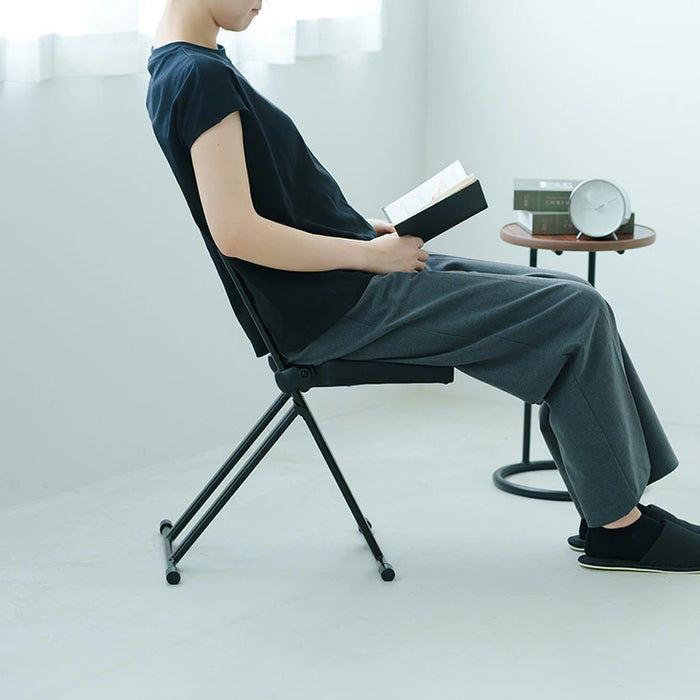 高さ無段階調節 折りたたみチェア 完成品 折りたたみ コンパクト チェア 高さ調節〔2511007500〕