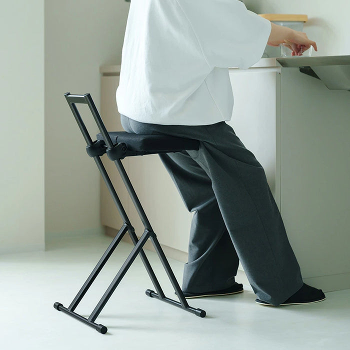 高さ無段階調節 折りたたみチェア 完成品 折りたたみ コンパクト チェア 高さ調節〔2511007500〕