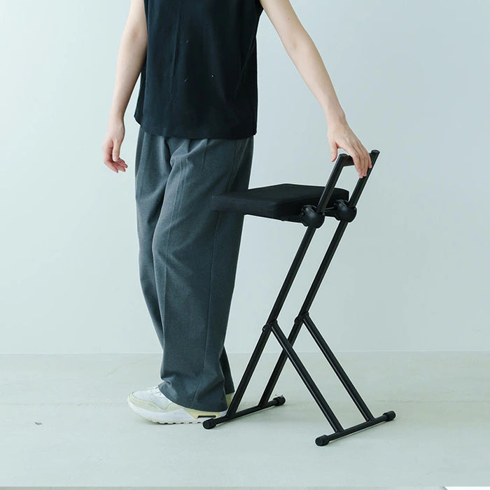 高さ無段階調節 折りたたみチェア 完成品 折りたたみ コンパクト チェア 高さ調節〔2511007500〕